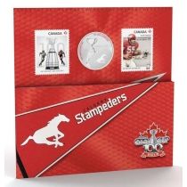 Канада 25 центов 2012 год. Калгари Стэмпедерс. Две марки. Буклет.