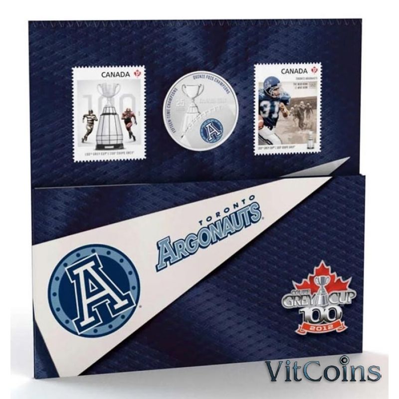 Монета Канада 25 центов 2012 год. Торонто Аргонавты. Марки. Буклет. Монета Канада 25 центов 2012 год. Торонто Аргонавты. Марки. Буклет.