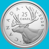 Канада 25 центов 2026 год. BU