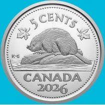 Канада 5 центов 2026 год. BU
