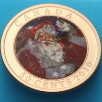 Канада 50 центов 2010 год. Рождество. Олень, Санта