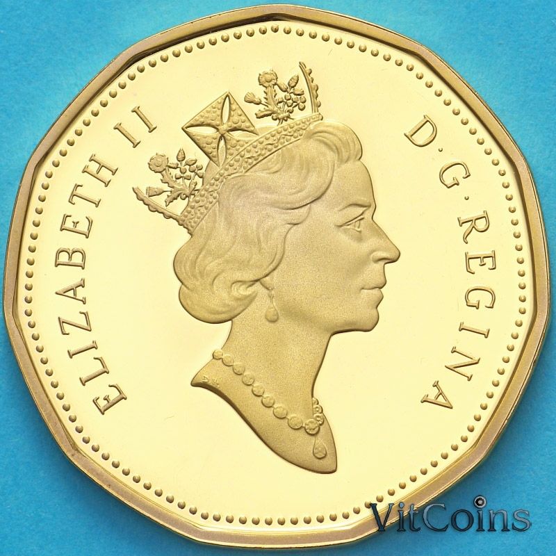 Монета Канада 1 доллар 2002 год. 15 лет долларовой монете "Луни". Пруф Монета Канада 1 доллар 2002 год. 15 лет долларовой монете "Луни". Пруф