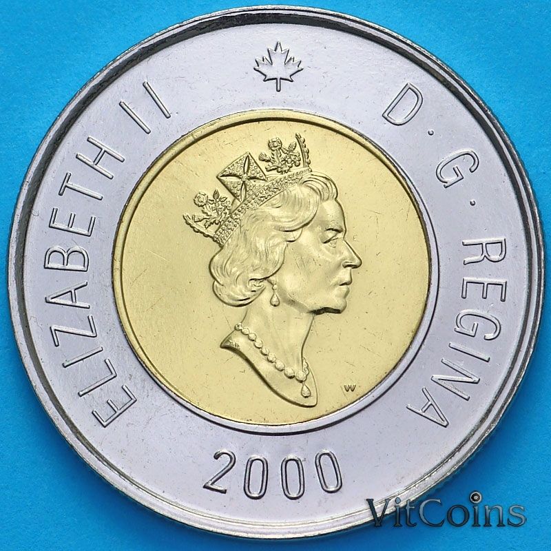 Монета Канада 2 доллара 2000 год. Виннипег. BU Монета Канада 2 доллара 2000 год. Виннипег. BU