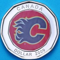 Канада 1 доллар 2009 год. Калгари Флэймз. Эмблема (гостевая)
