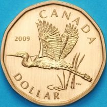 Канада 1 доллар 2009 год. Матовая. Пруф. Большая голубая цапля