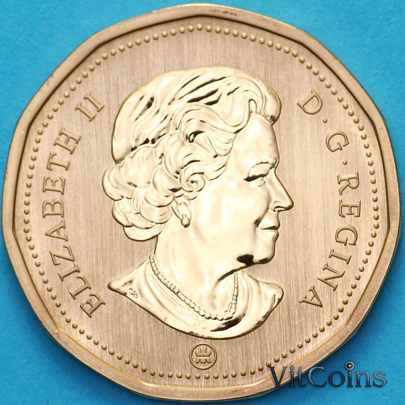 Монета Канада 1 доллар 2009 год. Матовая. Пруф. Большая голубая цапля