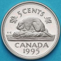 Канада 5 центов 1995 год. Пруф.