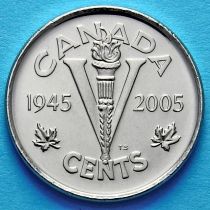 Канада 5 центов 2005 год. 60 лет победе.