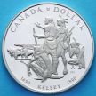 Монета Канады 1 доллар 1990 год. 300 лет путешествию Генри Келси. Серебро.