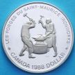 Монета Канады 1 доллар 1988 год. Кузнецы. Серебро.