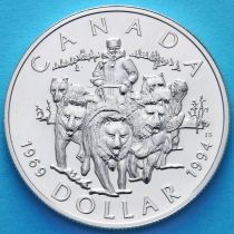 Канада 1 доллар 1994 год. Патруль на собачьих упряжках. Серебро.