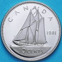 Канада 10 центов 1981 год. Пруф.