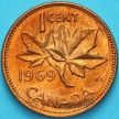 Монета Канада 1 цент 1969 год.
