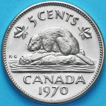 Канада 5 центов 1970 год. Канадский бобр.