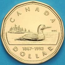 Канада 1 доллар 1992 год. 125 лет Конфедерации. BU
