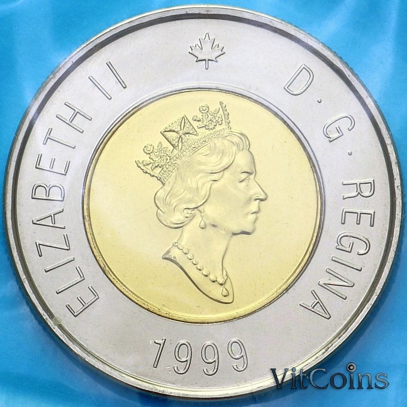 Монета Канада 2 доллара 1999 год. Основание Нунавута. BU