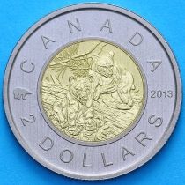 Канада 2 доллара 2013 год. Пруф. Матовая. Медвежата.