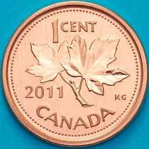 Канада 1 цент 2011 год. Пруф. Матовая