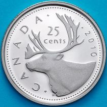 Канада 25 центов 2010 год. Серебро. Пруф.