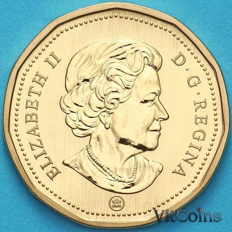 Монета Канада 1 доллар 2008 год. Гага обыкновенная. Матовая. Пруф