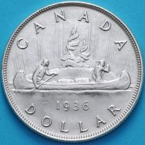 Канада 1 доллар 1936 год. Серебро.