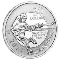 Канада 20 долларов 2013 год. Хоккей. Серебро. Пруф.