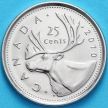 Монета Канада 25 центов 2010 год. Карибу.