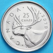 Канада 25 центов 2010 год. Карибу.