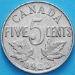 Монета Канада 5 центов 1922 год.