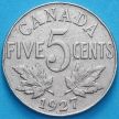 Монета Канада 5 центов 1927 год.