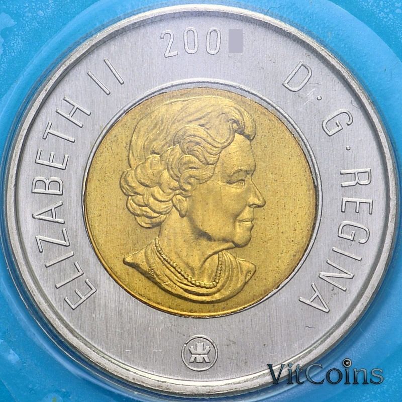 Монета Канада 2 доллара 2008 год. Пруф. Матовая