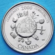 Канада 25 центов 2000 год. Миллениум. Сообщество.
