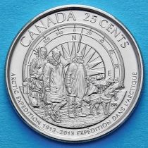 Канада 25 центов 2013 год. Арктическая экспедиция (глянец)