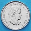 Монета Канада 25 центов 2009 год. Цветная. Женский хоккей.