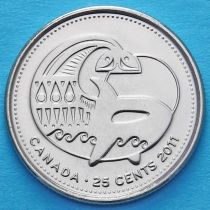 Канада 25 центов 2011 год. Кит.