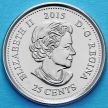 Монета Канады 25 центов 2015 год. Мак. 100 лет стихотворению "На полях Фландрии".