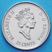 Монета Канады 25 центов 1999 год. Миллениум. Апрель. Северное наследие. Сова.