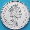 Монета Канада 50 центов 2002 год. 50 лет правлению Королевы. Обычный аверс. BU