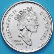 Монета Канада 25 центов 2002 год. 50 лет правления Королевы. BU