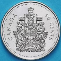 Канада 50 центов 2002 год. 50 лет правлению Королевы. Обычный аверс. BU