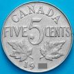 Монета Канада 5 центов 1928 год.