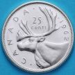 Монета Канада 25 центов 1965 год. Серебро.