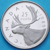 Канада 25 центов 1989 год. Пруф.