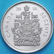 Монета Канада 50 центов 2014 год. Герб Канады.