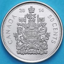 Канада 50 центов 2014 год. Королевский герб Канады.