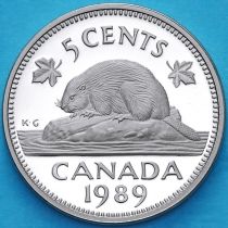 Канада 5 центов 1989 год. Пруф.