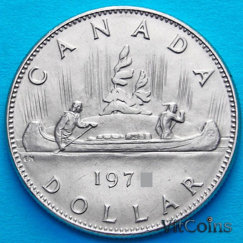 Монета Канада 1 доллар 1976 год. Каноэ.