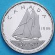 Монета Канада 10 центов 1986 год. Пруф.