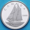 Монета Канада 10 центов 1988 год. Пруф.