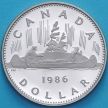 Монета Канада 1 доллар 1986 год. Пруф.